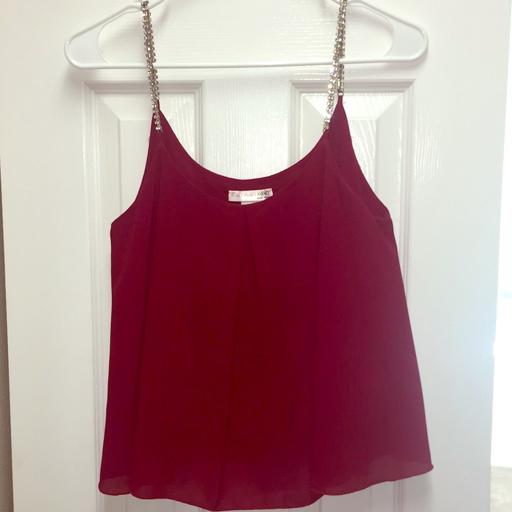 Red sparkly blouse